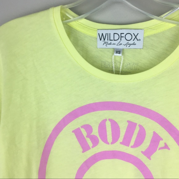 WILDFOX | Yellow Pink Workout Tee - H9 - Picture 4 of 6